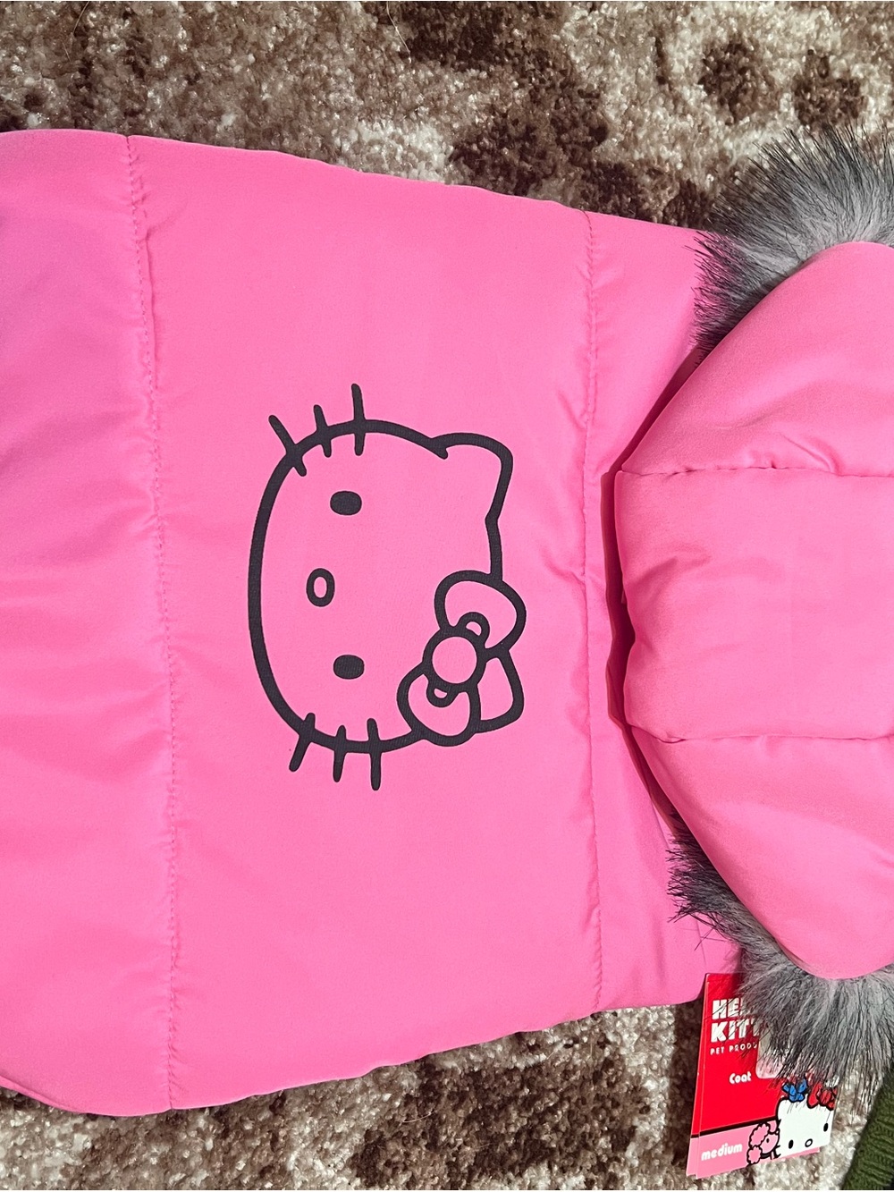 Hello Kitty Bright Pink Kids Puffer Coat with Hood